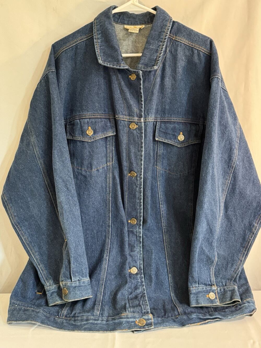 Hunter's Run 1X Blue Denim Trucker Jacket Oversized Western Ranch Workwear Y2K